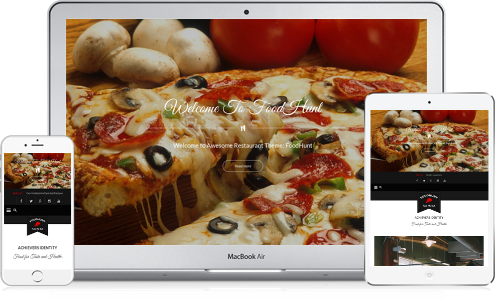 Free Restaurant Wordpress Theme - Diet Pizza (986x600), Png Download