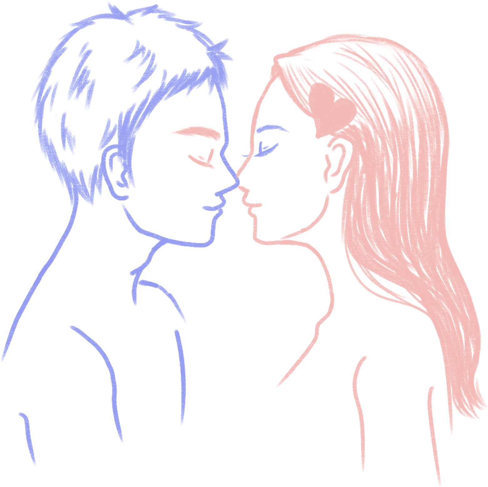 Download Hd Hand Drawn Character Valentine Couple Png And Psd Sketch Transparent Png Image Nicepng Com