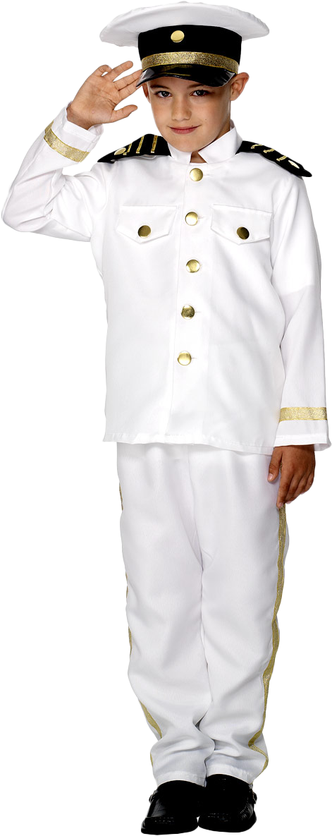 Sentinel Captain Boy Fancy Dress Kids Naval Officer - Navy Fancy Dress (487x1200), Png Download