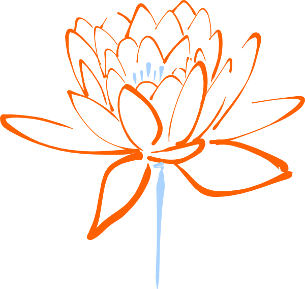 Orange Blue Lotus Svg Clip Arts 600 X 568 Px (600x568), Png Download
