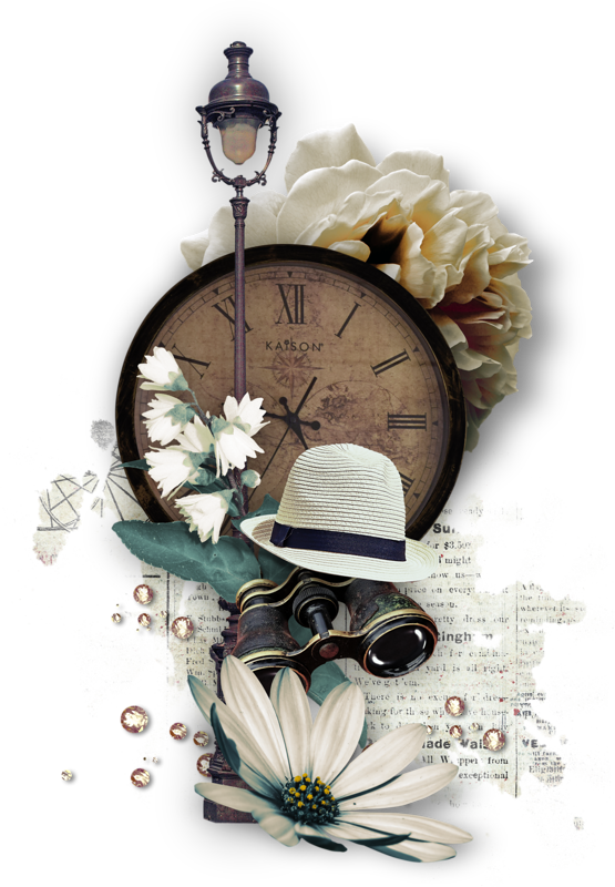 And Clock Light Hats Lights Street Hat Clipart - Vintage Street Clock Clipart Png (555x800), Png Download