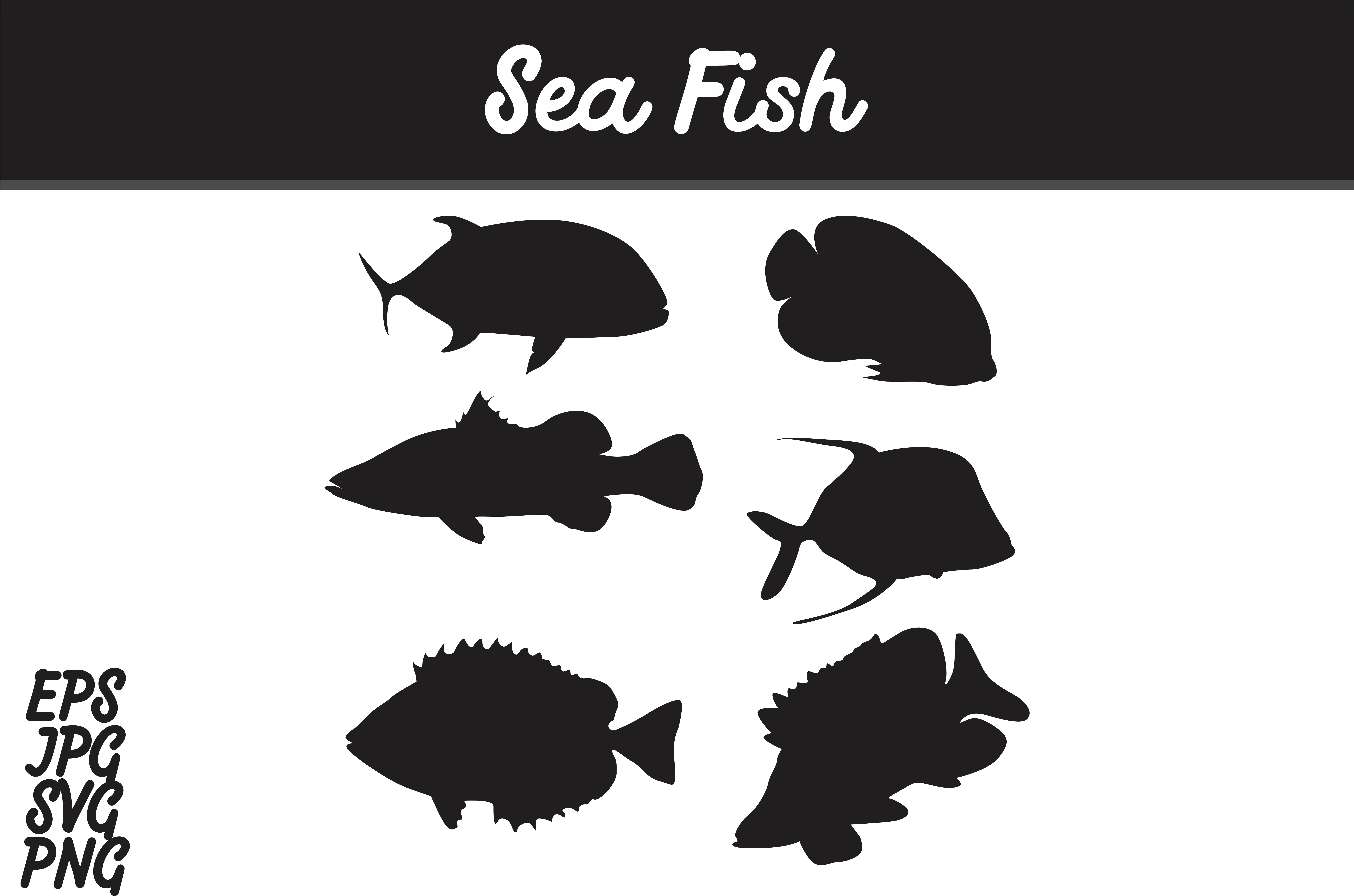 Sea Fish Silhouette Svg Vector Image Graphic By Arief (7514x5000), Png Download