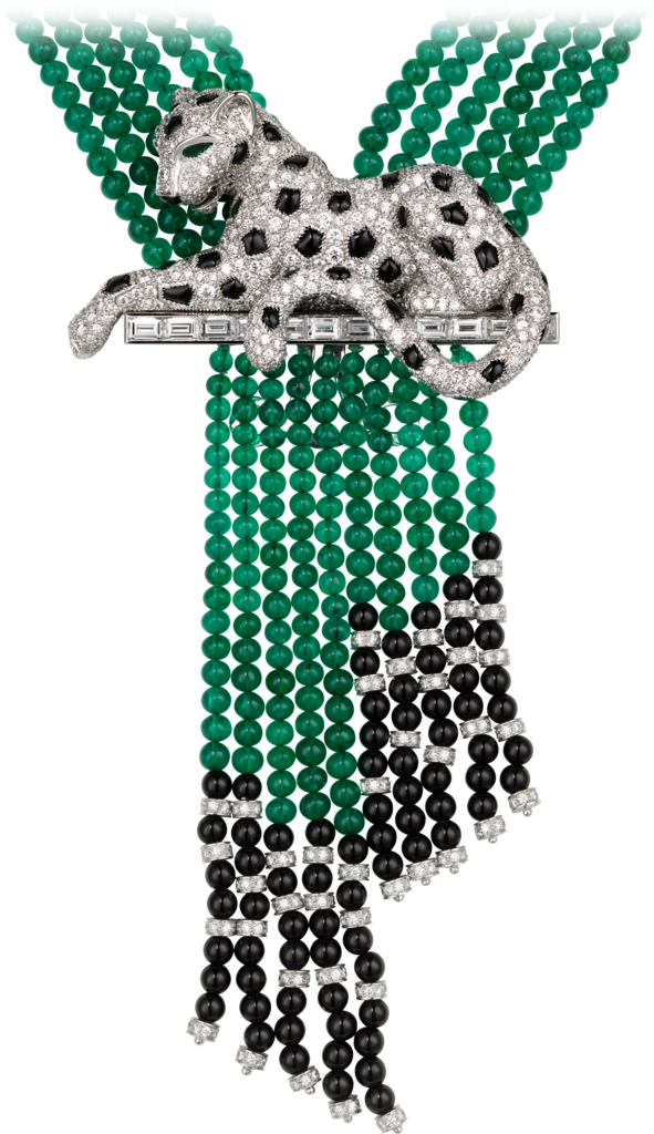 Panthère De Cartier High Jewelry Necklace Platinum, - Cartier Panthère High Jewellery (591x1024), Png Download