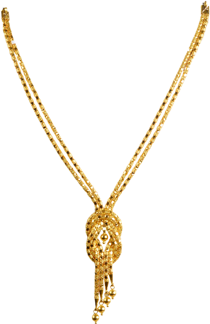 Traditional Design Necklace Pavithrakettu Mala - Pavithrakettu Mala Gold (464x700), Png Download