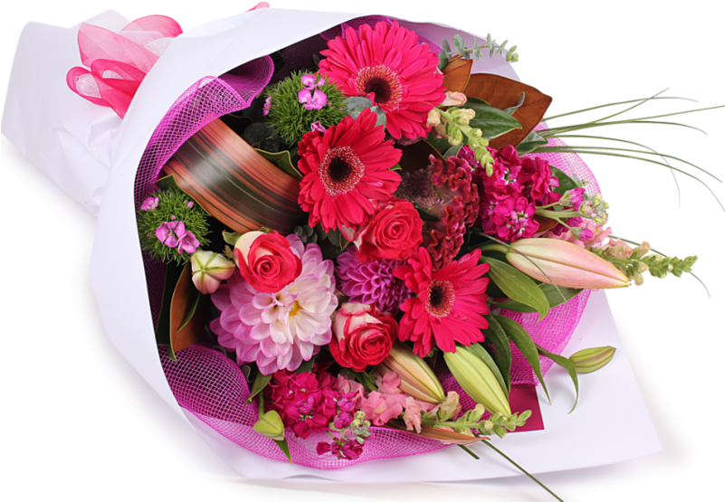 Birthday Flowers Bouquet Transparent Png - Birthday Flowers Png (800x565), Png Download