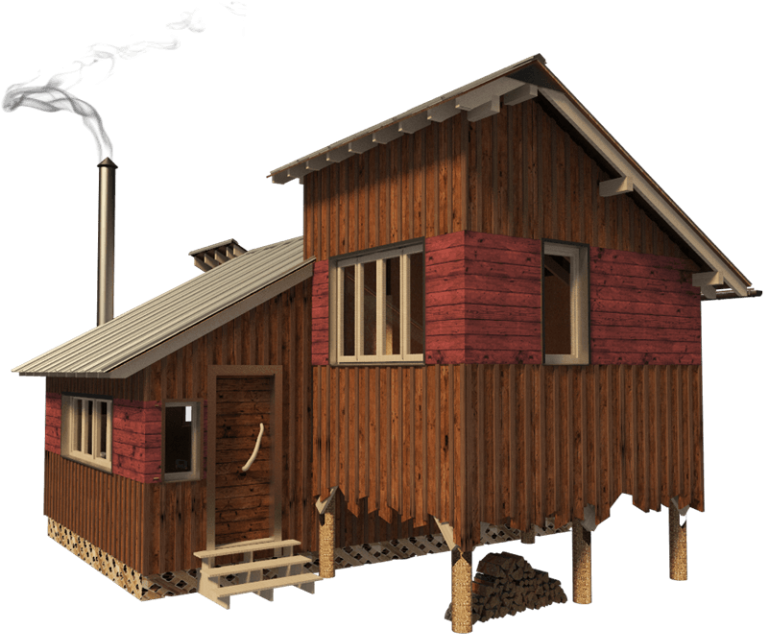 Clerestory House Plans Thelma Wooden House Plans, Lake - Log Cabin (768x768), Png Download