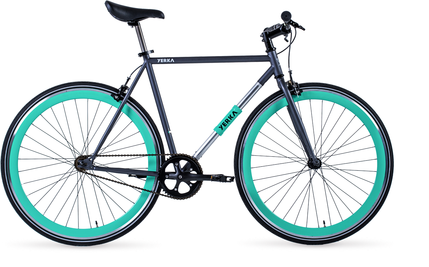 Yk Shop Bike-cyan 01 Copia - 6ku Fixie Bike (1541x913), Png Download