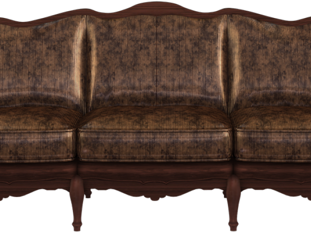 Couch Clipart Wooden Sofa - Старинный Диван Пнг (640x480), Png Download