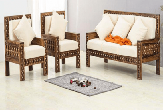 Sheesham Wood Sofa - Coffee Table (570x741), Png Download