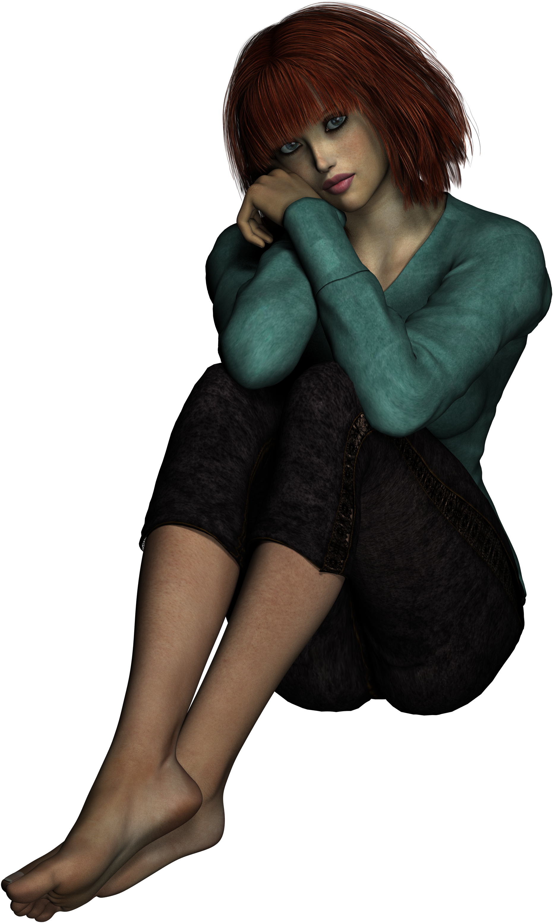Woman Girl Sitting Beauty Girl 1452616 - Girl Sitting Png (2500x3235), Png Download