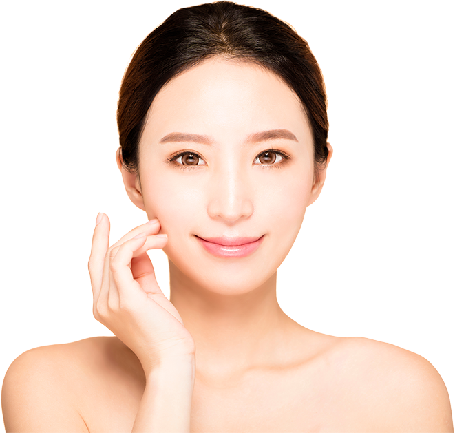 Revival Stem Cell Facial Girl - Woman With A Calm Face (661x629), Png Download