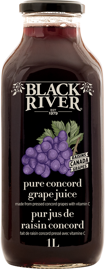 Black River Concord Grape Juice In A Glass Bottle - Black River Grape Juice (361x918), Png Download