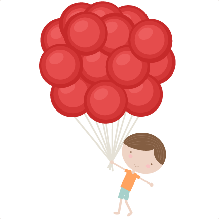 Boy Holding Balloons Svg Cutting Files For Scrapbooking - Boy Holding Balloons (432x432), Png Download