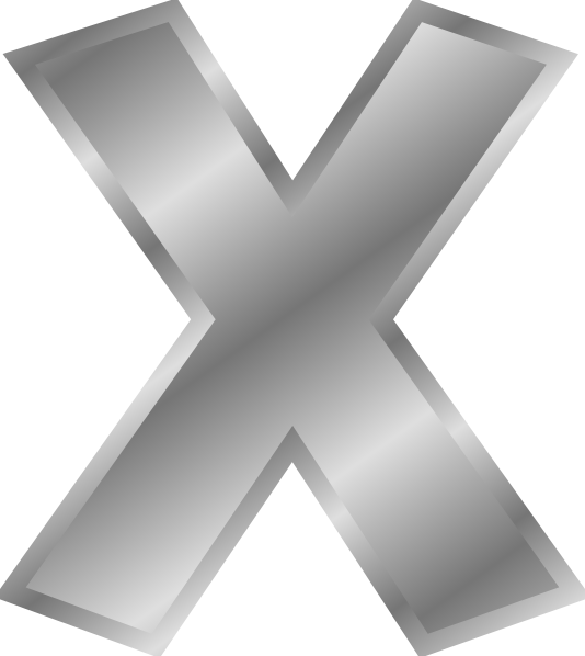 Small - Silver Letter X (534x598), Png Download