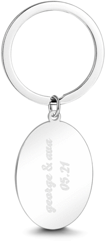 Oval Shape Engraved Key Chain Stainless Steel - Keychain (600x600), Png Download