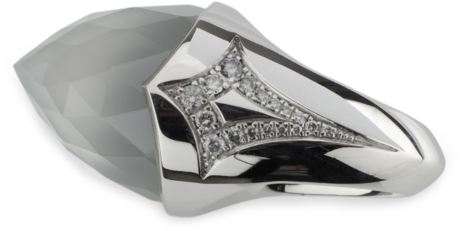 Pendant By Lohri In White Gold With Briolette-cut Moonstone - Pendeloque (850x850), Png Download