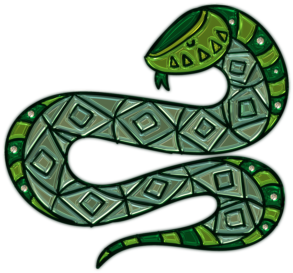 Download - Green Snake No Background (1280x1243), Png Download