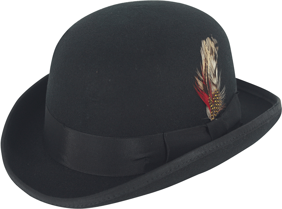 Black Wool Bowler Hat By Gamble & Gunn - Fedora (560x560), Png Download