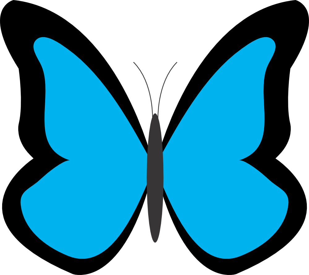 Butterfly Clipart Simple - Clip Art Blue Butterfly (999x888), Png Download