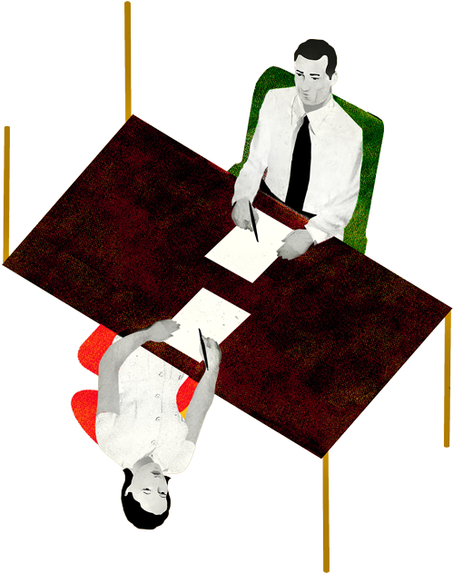 Illustration Of Man And Woman At Opposite Sides Of - Women In The Workplace Art (600x630), Png Download