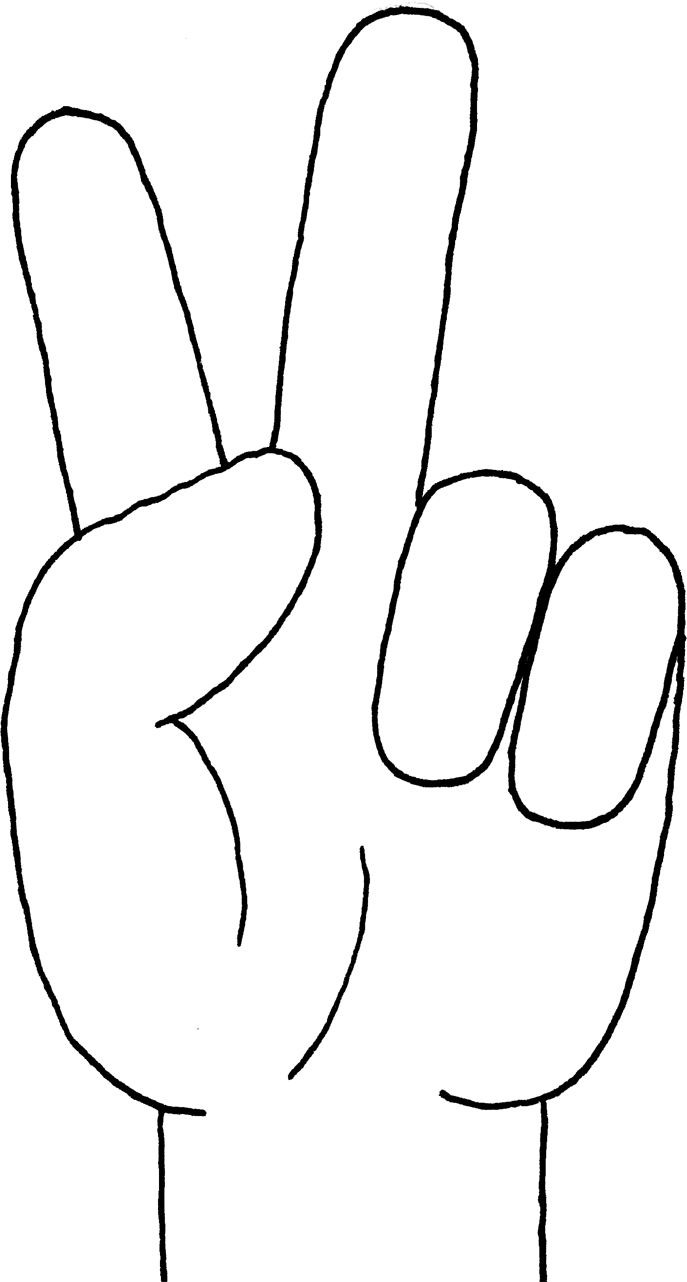 Peace - White Peace Hand Sign Png (687x1282), Png Download