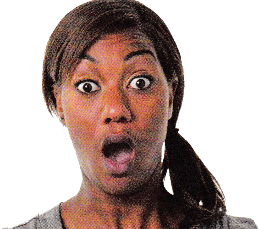 Scared Woman - Tongue (1000x873), Png Download