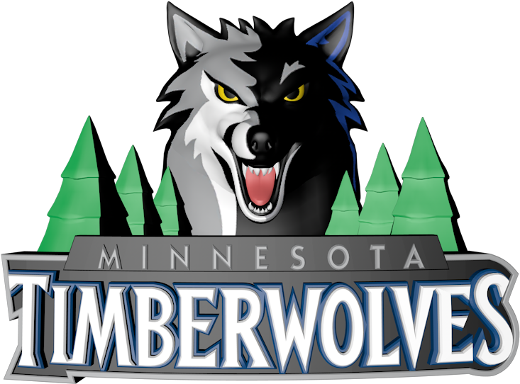 Minnesota Timberwolves Clipart Computer - Fathead Minnesota Timberwolves Teammate Logo, Multicolor (750x650), Png Download