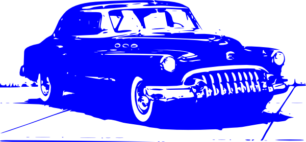 How To Set Use Blue Vintage Car Svg Vector (600x280), Png Download