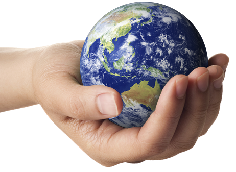 Your Plan To World Fame - Earth On Hand Png (462x337), Png Download