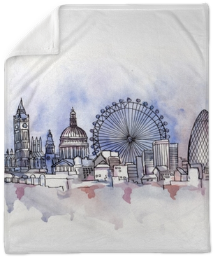 The Panoramic View Of London Watercolor Of European - London (400x400), Png Download