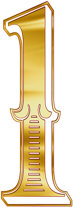 Número Dorado 1 Clipart - Numero 1 Png Dorado (905x1280), Png Download