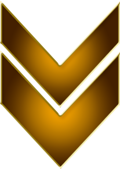 Double Arrow Brown Down - Gold Arrow Down Png (591x591), Png Download