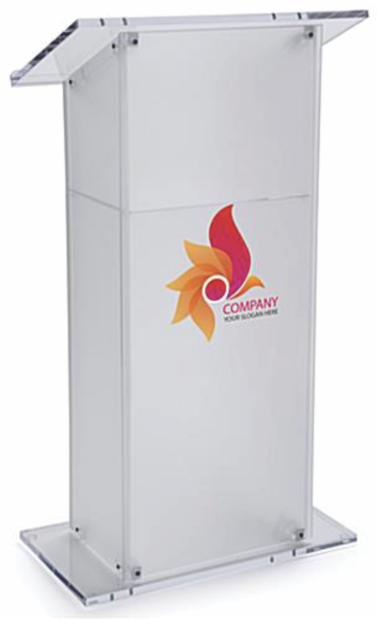 Podium - Displays2go Acrylic Podium For Floor With Open Back (515x636), Png Download