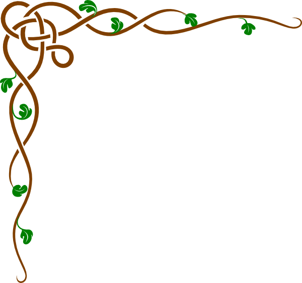 Brown Celtic Vine W/green Leaves Svg Clip Arts 600 (600x563), Png Download