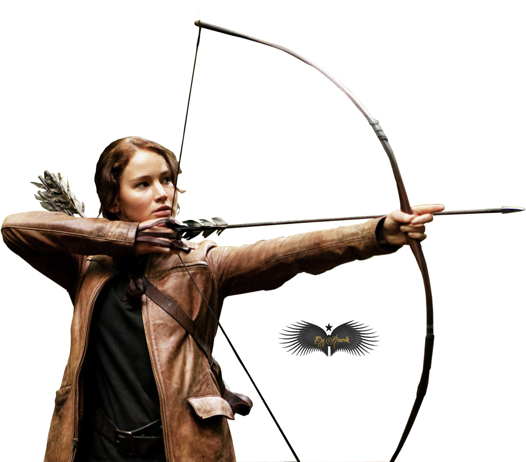 Bandante Cette Jennifer Lawrence - Katniss Everdeen White Background (2500x1922), Png Download