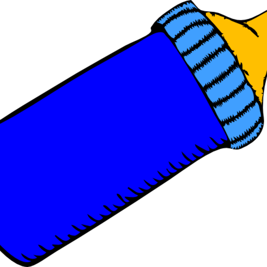 Baby Bottle Clipart Ba Bottle Blue Clip Art At Clker - Baby Bottle Clip Art (1024x1024), Png Download