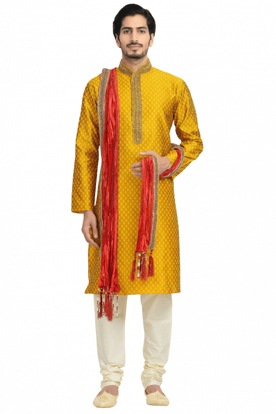Happy Yellow Kurta Ethnic Men's Kurta For Every Occasion - Silk (540x810), Png Download