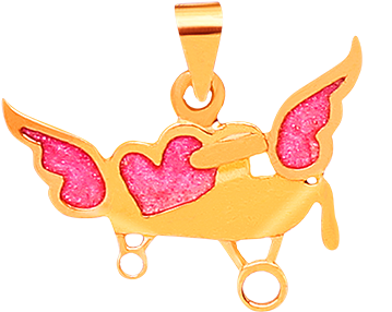 Angel Wings In Powder Pink Enamel - Illustration (960x960), Png Download