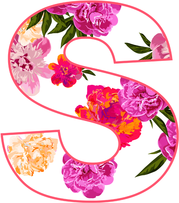 Paige Floral Letter Candle - Monogram Letter S Flower (792x792), Png Download