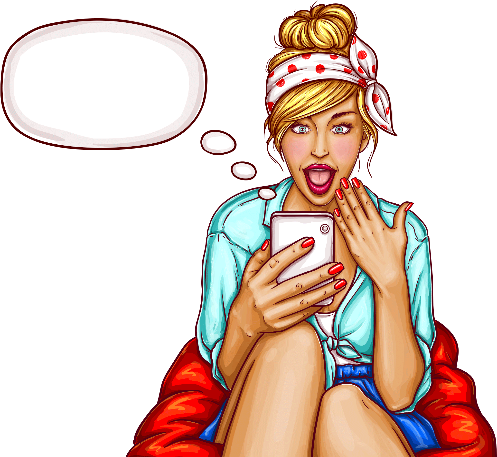 Download - Pop Art Girl Png (2048x2048), Png Download