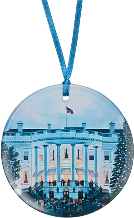 White House 1941 Glass Christmas Ornament - The White House (700x700), Png Download