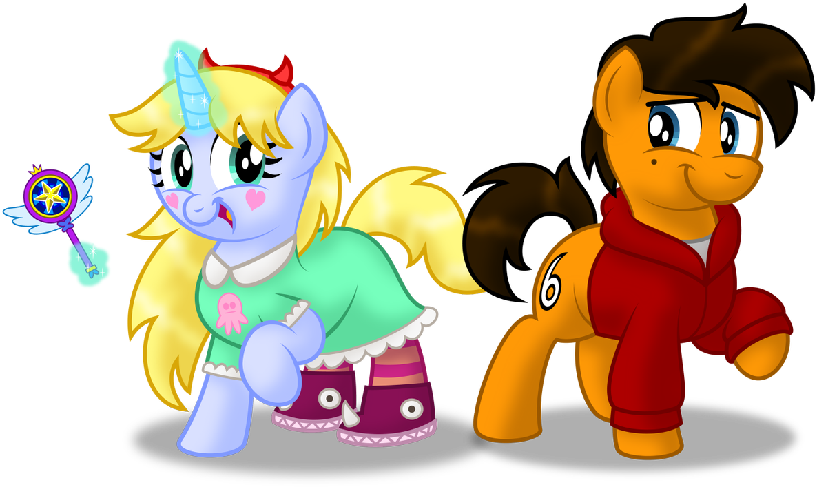 As Star Butterfly And Marco Diaz From "star Vs The - Cartoon (1200x721), Png Download