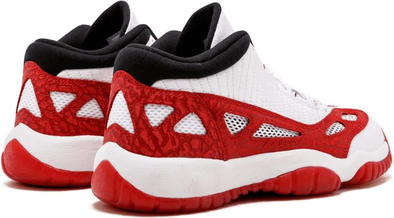Air Jordan 11 Retro Low Ie Bg Black / Red / White Low - Sneakers (1000x600), Png Download