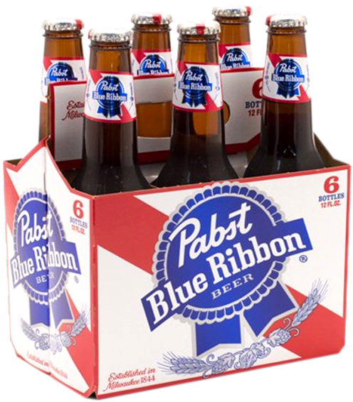 Pabst Blue Ribbon Png - Pabst Blue Ribbon 6 Pack Bottles (600x600), Png Download