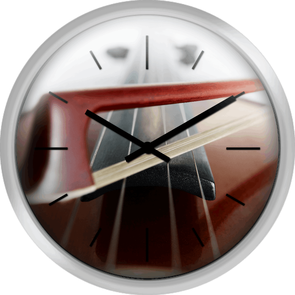 Violin And Bow - Wall Clock (992x992), Png Download