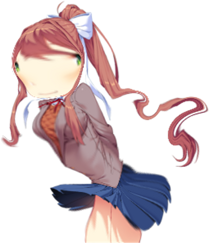 Just Monika Ddlc Dokidokiliteratureclub Monikamemes - Ddlc Monika Sprite (1024x1024), Png Download