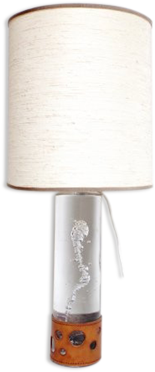 Glass Bubbles Reason Of Air Lamp Ring Leather Signed - Lampshade (1457x1457), Png Download