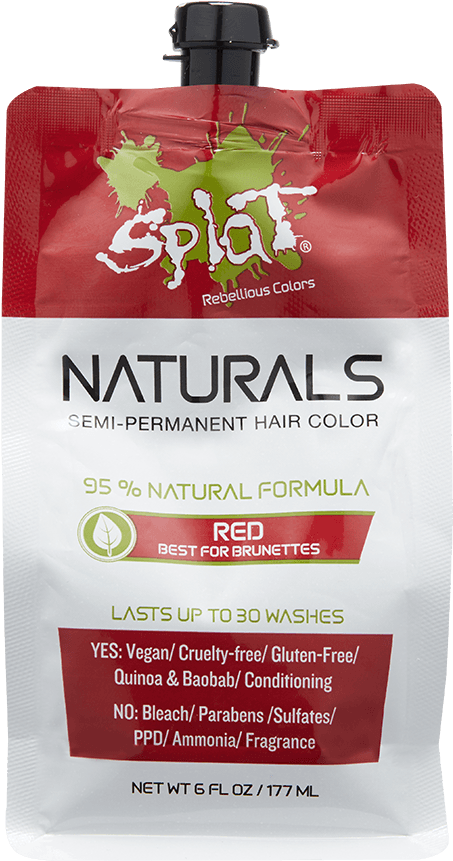 Splat Naturals 30 Wash Semi-permanent Hair Color, Red, - Strawberry (1000x1000), Png Download