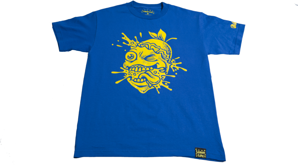 New Color The "lemon Splat" T-shirt In Blue - Active Shirt (1024x682), Png Download