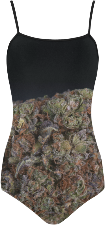 Medicinal Medical Marijuana On Black Strap Swimsuit - Maillot (1000x1000), Png Download